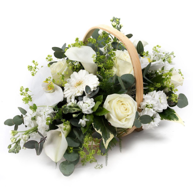 Scented Moonlight - A luxurious basket filled with a selection of the finest blooms, designed in a serene colourway. 